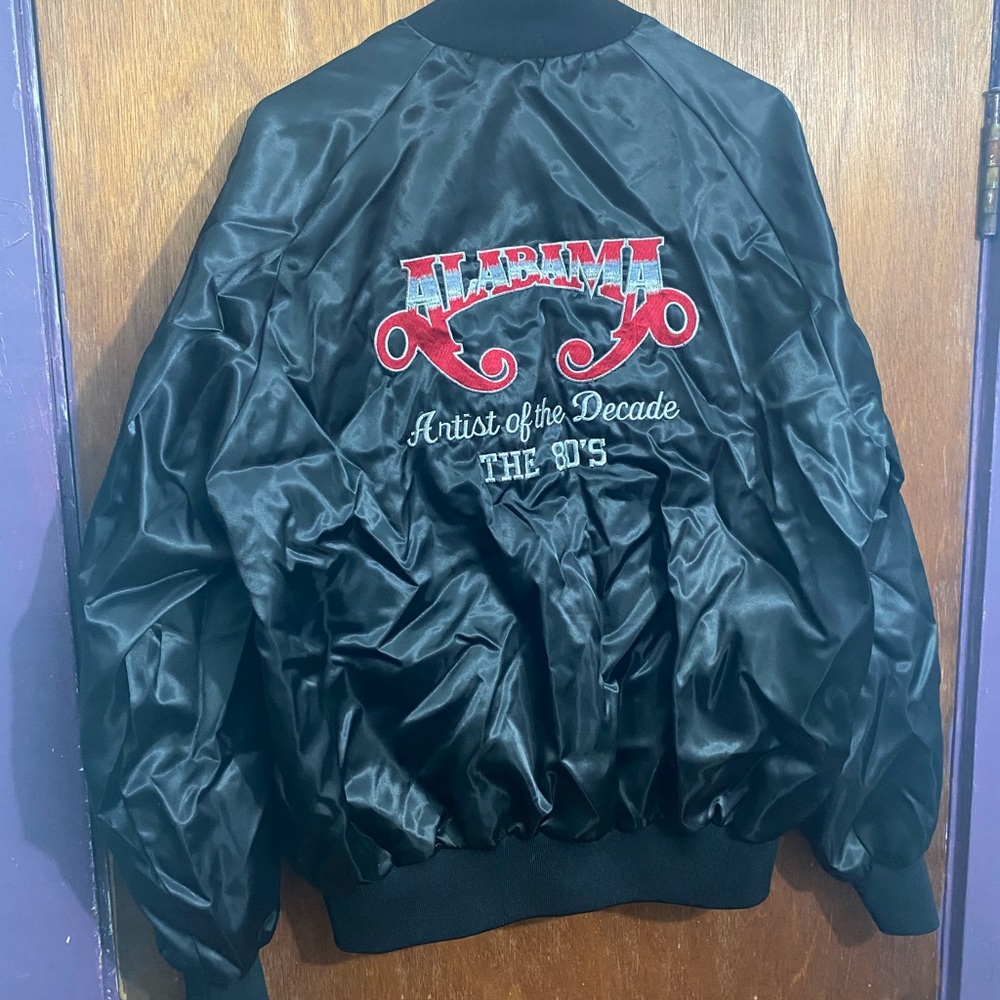 Alabama Band Jacket Artist of the Decade Silk 1980s Jacket Red Embroidery